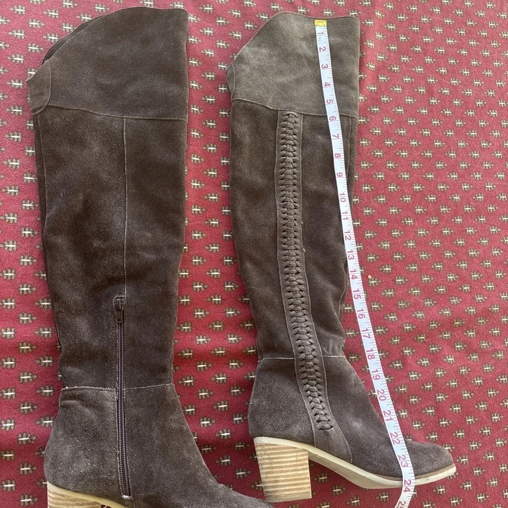 Coconuts By Matisse Brown Over Knee Boot Suede Braided Sides Size 7 Boho‎ Cowboy